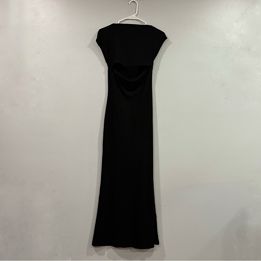 REFORMATION Harlyn Black Cut Out Short Sleeve Maxi Dress Small S NWOT - Picture 5 of 8